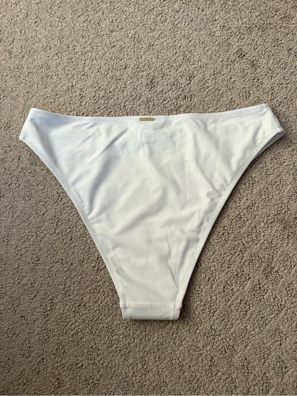 White High-Cut Bikini Bottom Cheeky Swim Beach Vacation White Bikini Bottom
